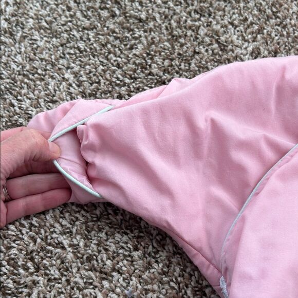 Vintage Snow Patrol Baby Girl Bunny in a Stroller Pink Snowsuit 0-12 Months - Picture 3 of 13